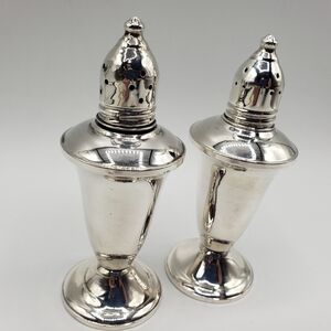 Classic Silver-Plated Salt and Pepper Shakers - Pair